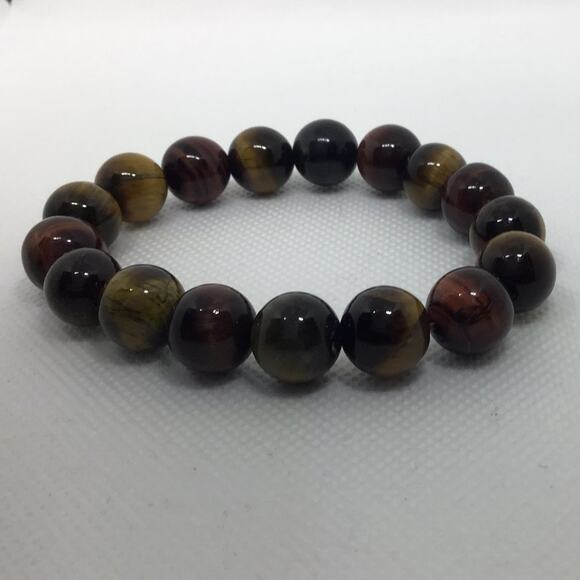 Genuine Beaded Tiger's Eye Bracelet - Multicolor - Picture 2 of 2